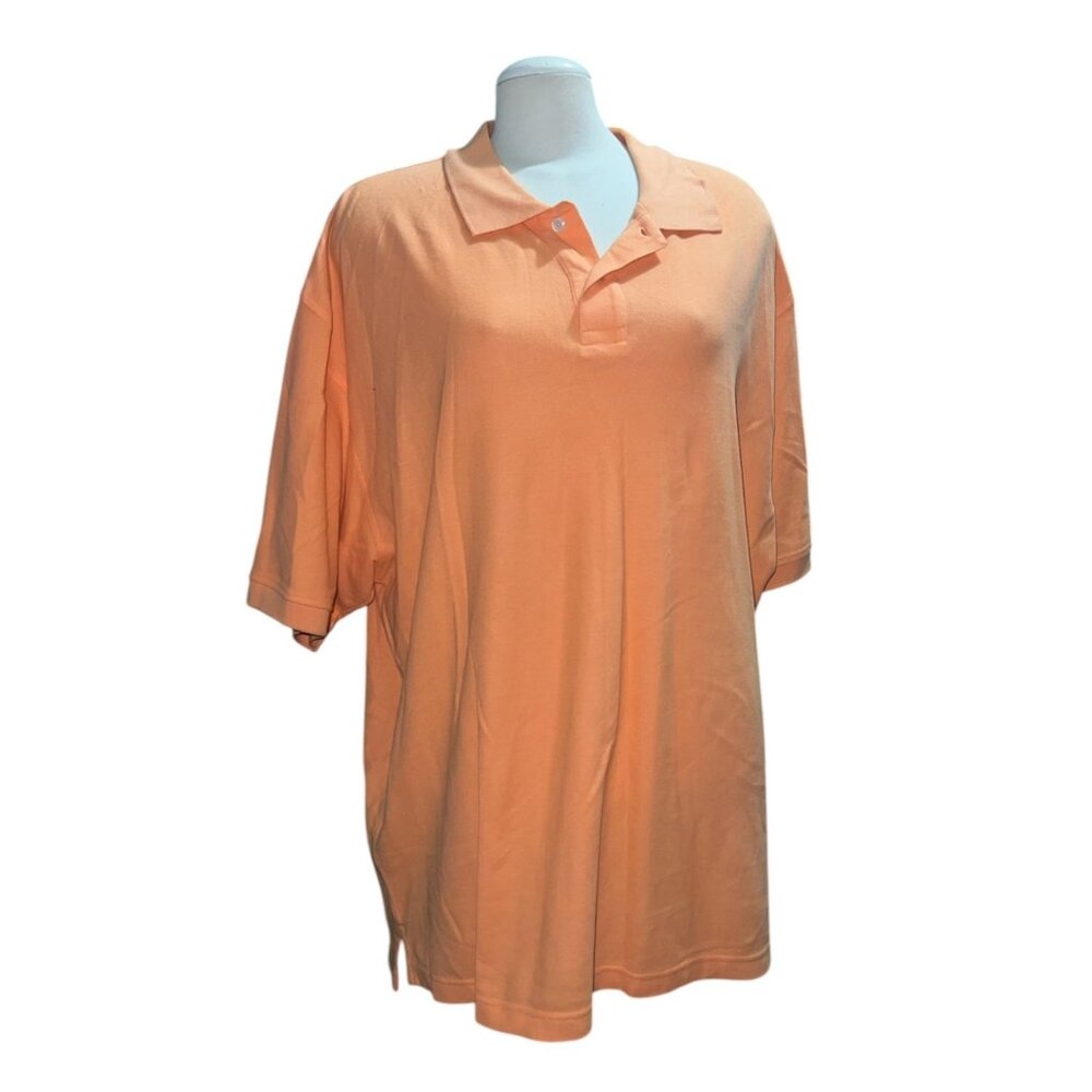 Linea Uomo 2X Mens Peach Polo Shirt Short Sleeve 100% Cotton Made In India Casua